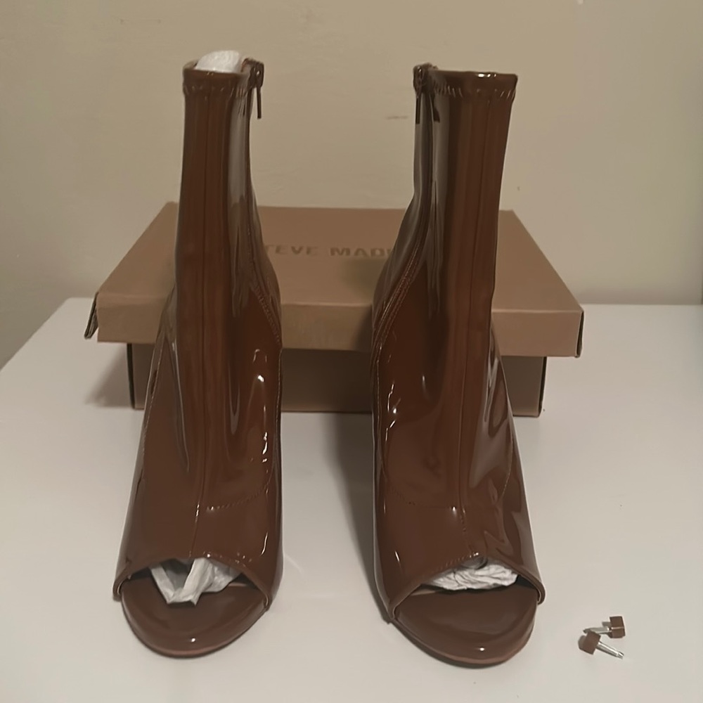 Brown Open Toed Bootie